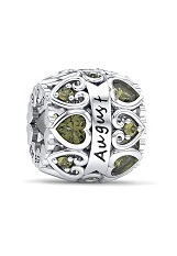 lovely teensy silver cz love heart birthstone charm for babies